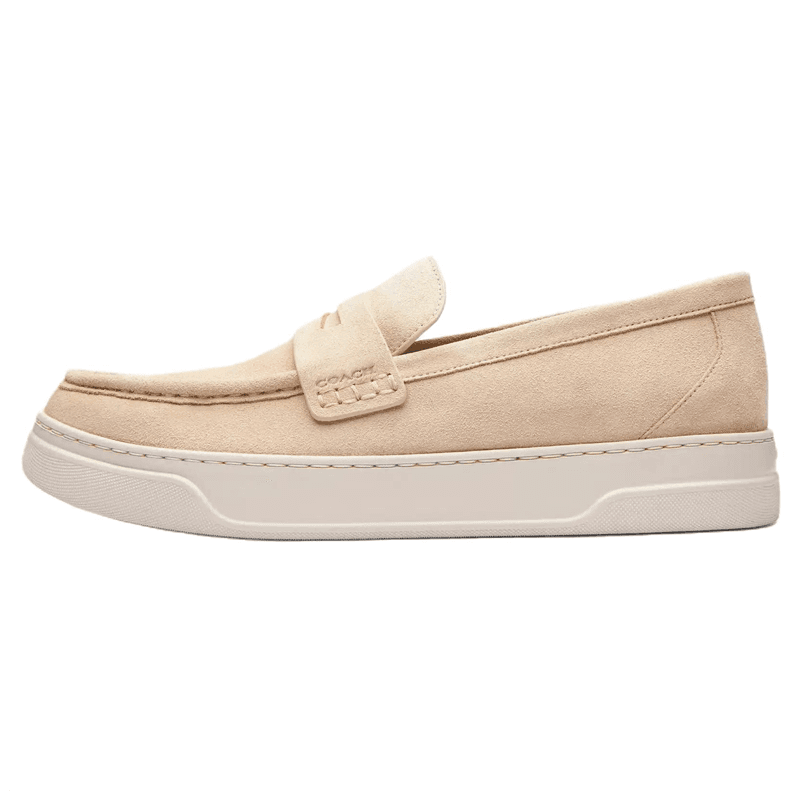 COACH Hybrid Suede Round Toe Slip-On Loafers Casual Shoes Men's Beige 2