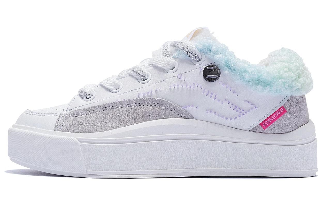LINING Disney Skateboard Shoes Women's Low-Top Standard White/Light Smoke Gray/Vibrant Pink 2