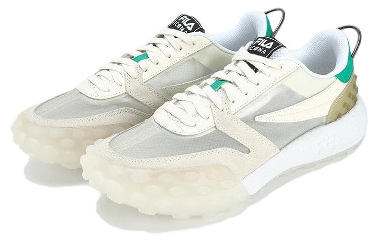 FILA Gara Anti-Slip Wear-Resistant Low-Top Running Shoes Men's White Green 4