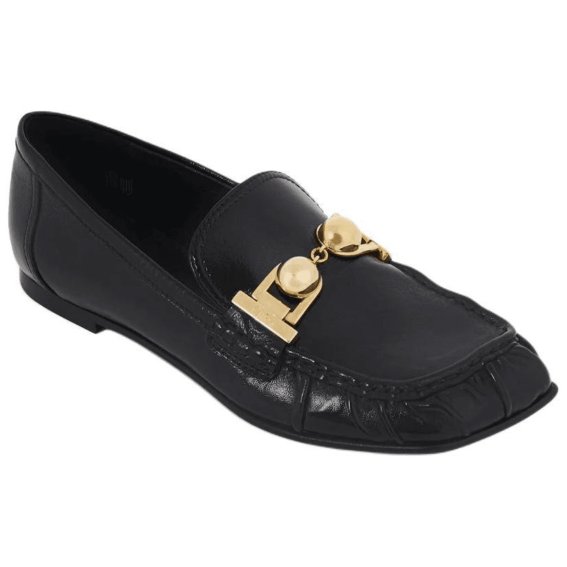 Chloe MILES Calfskin Square Toe Slip-On Loafers 1cm Women's Black 3