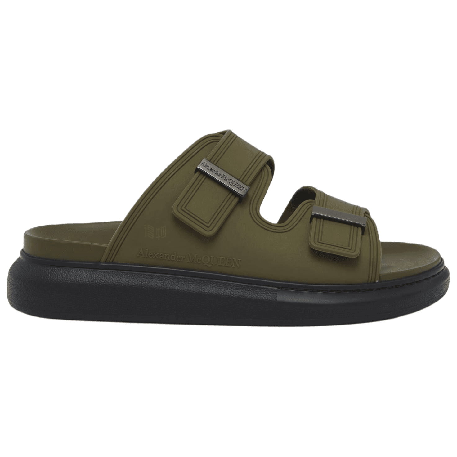 Alexander McQueen Hybrid Platform Slide Rubber Sole Flip Flops Men's Green 4