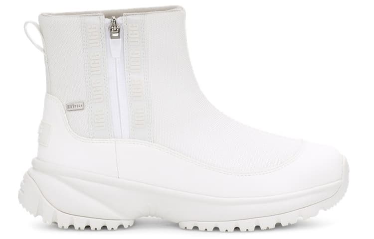 UGG Yose Zip Fleece Lined Snow Boots White Women's 3