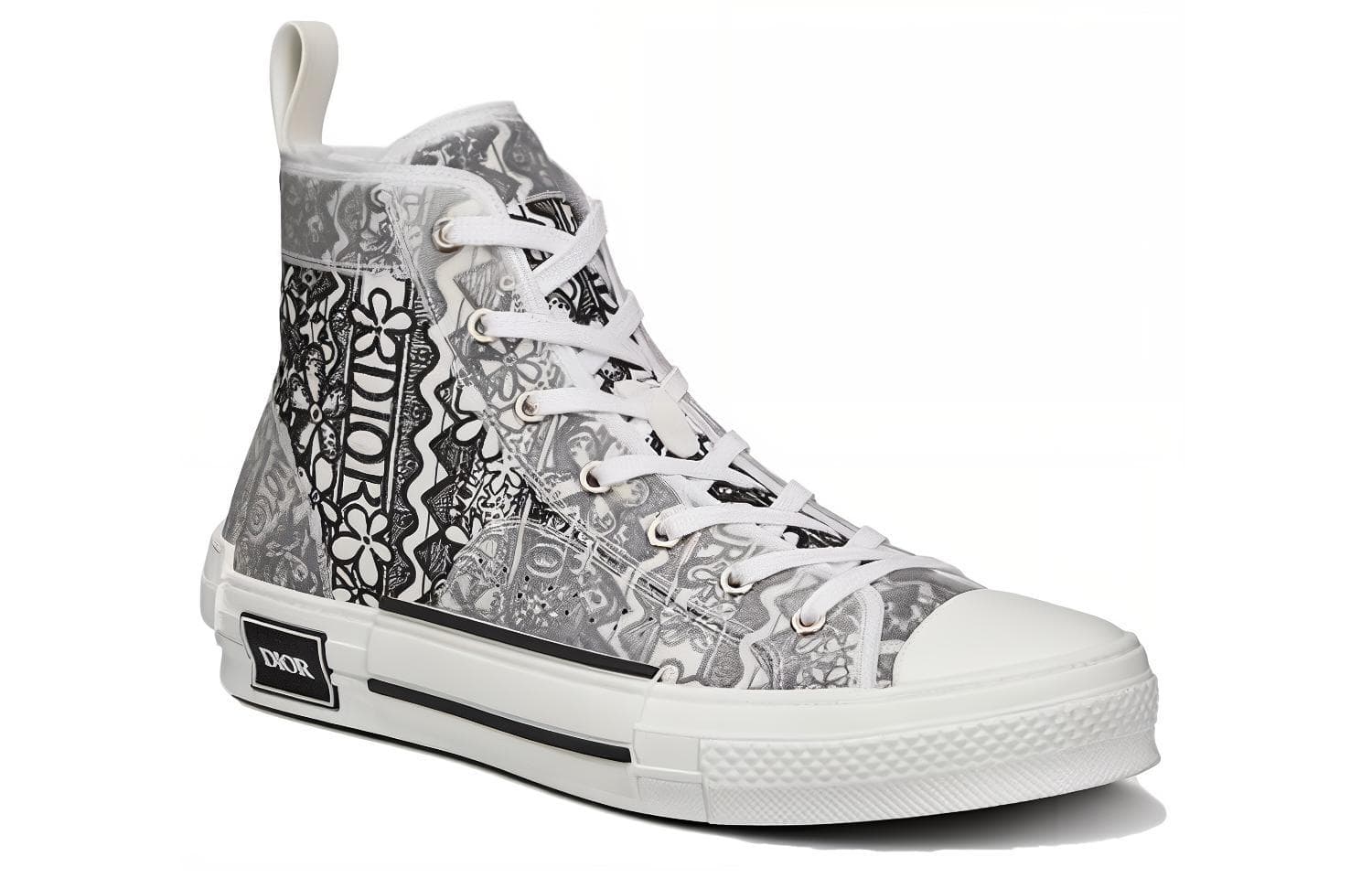 DIOR And Shawn B23 High Top Black White Embroidery 6