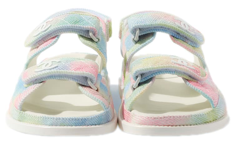 CHANEL Strap Sandals Women's Pink Blue 6