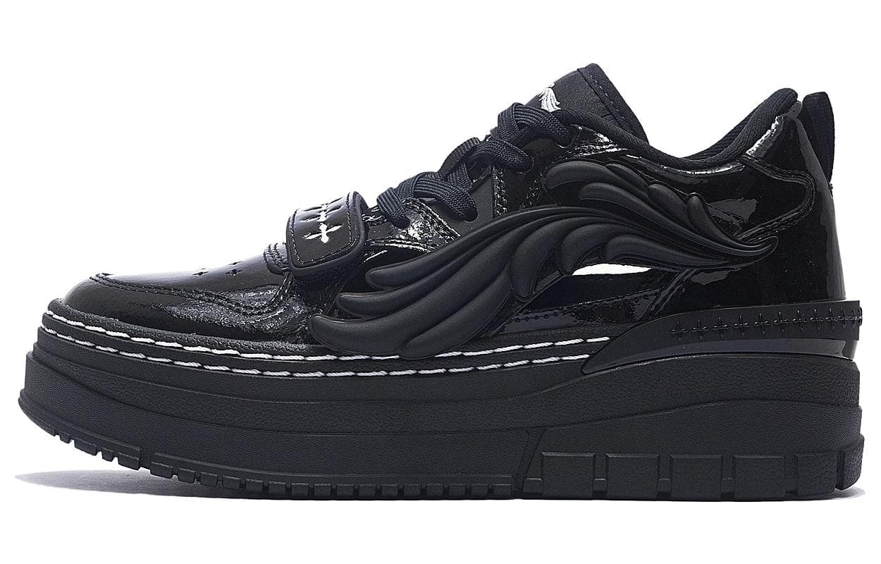 SMFK x LiNing Wave Platform Low-Top Skateboard Shoes Women's Black 2