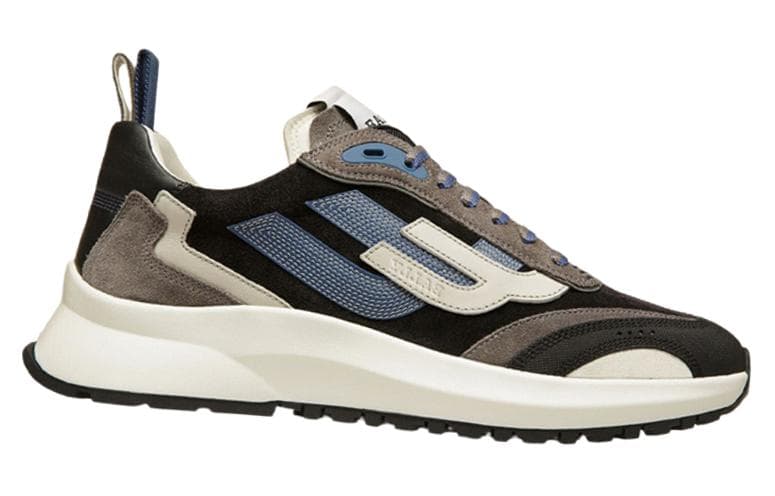 BALLY Slip-Resistant Low-Top Casual Shoes Men's Gray Black Blue 4