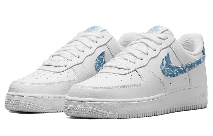 Nike Air Force 1 Low '07 Essential White Worn Blue Paisley Women's 6