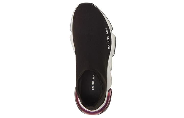 Balenciaga Speed Clear Sole Versatile Sock-Style Casual Sneakers Women's Black/Pink 6