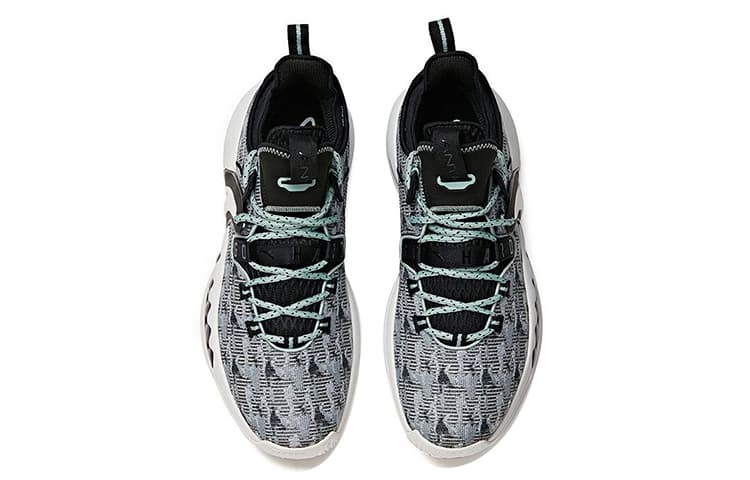 ANTA GH2 Basketball Shoes Men Low-Top Black/Mist Gray/Light Smoke Green 6