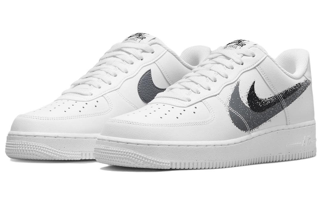 Nike Air Force 1 Low '07 Spray Paint Swoosh White Black Grey 6