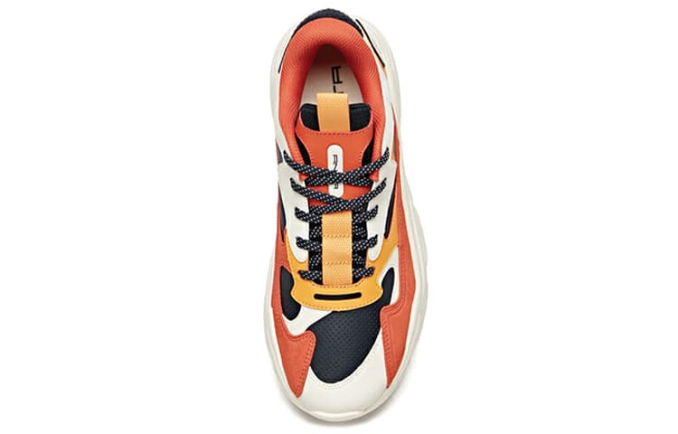 ANTA Life Collection Chunky Sneakers Men Low-Top Orange White Black 6