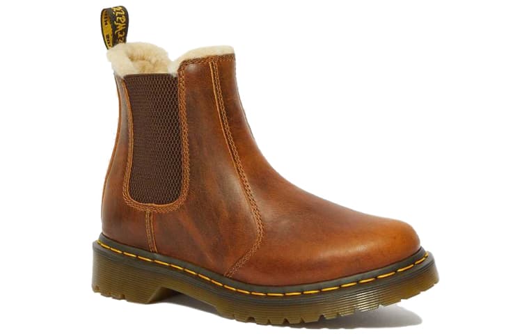 Dr.Martens 2976 Faux Fur Lined Chelsea Boots 'Butterscotch' Women's 3