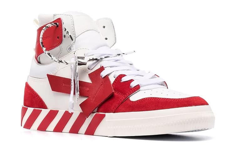 OFF WHITE Vulcanized Hi Top White Red 4