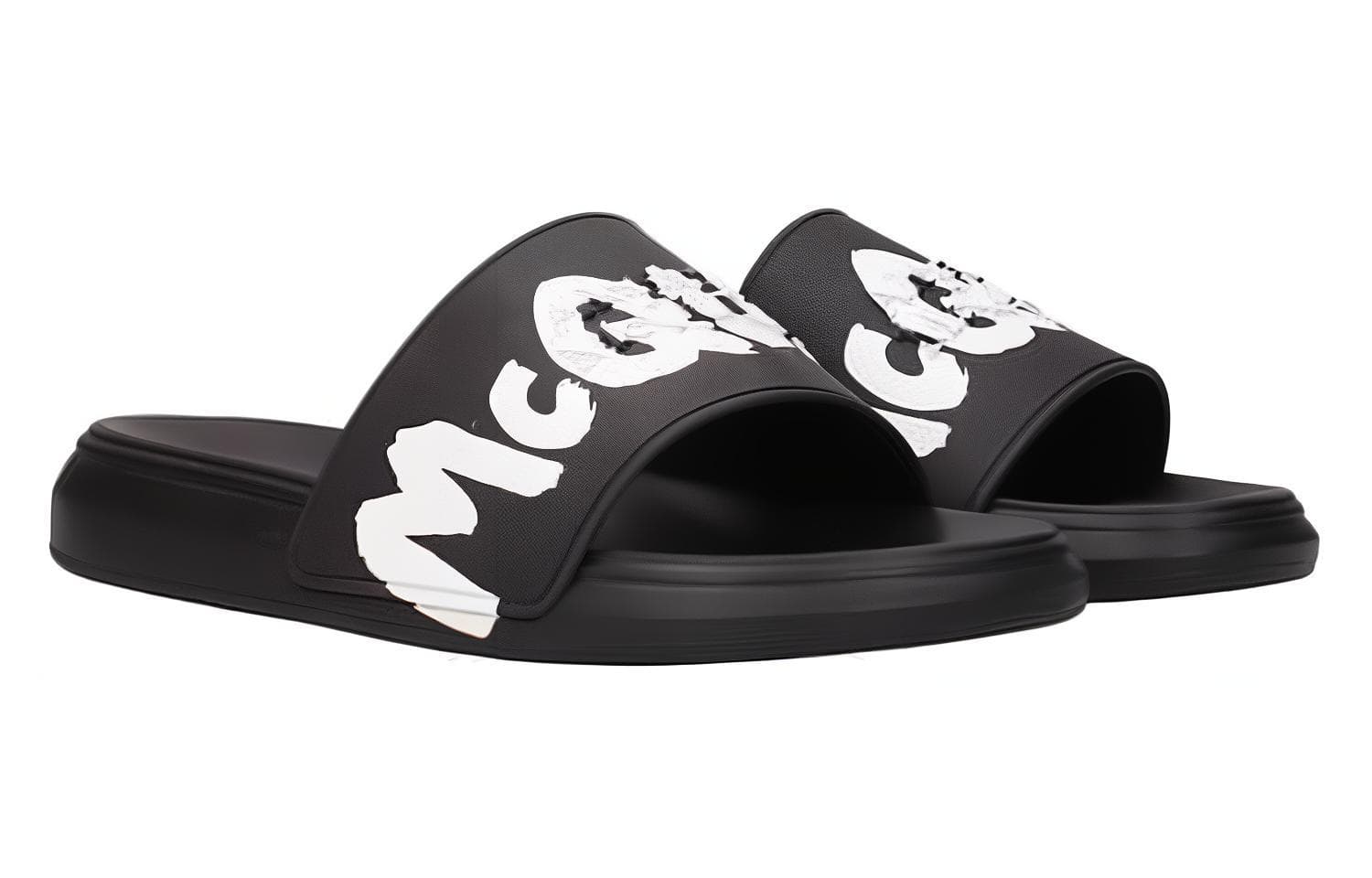 Alexander McQueen Graffiti Logo Slides Women's 5