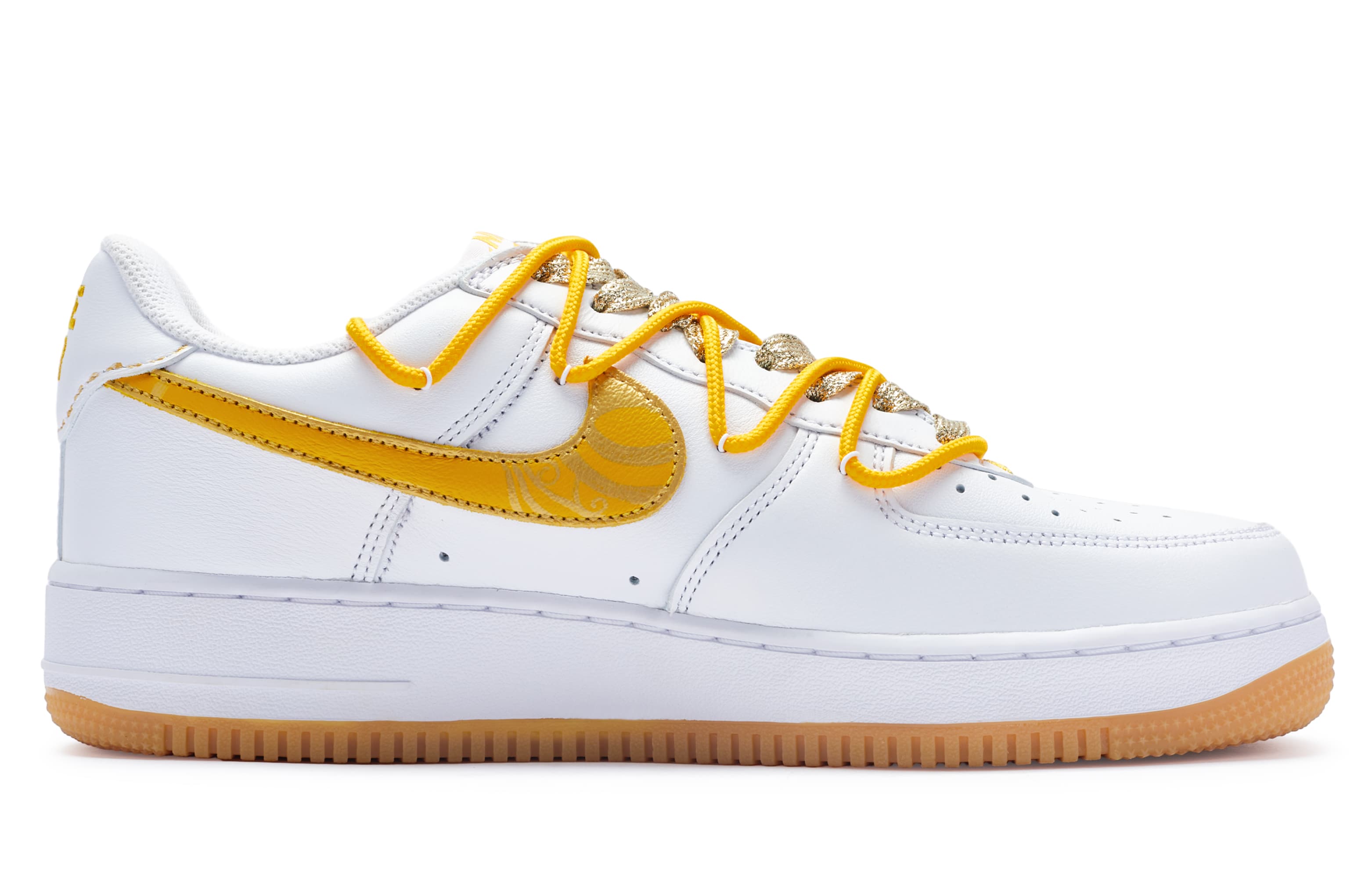 Nike Air Force 1 811 Manufacture Auspicious Golden Rod Low-Top Skateboard Shoes Unisex White Gold 4