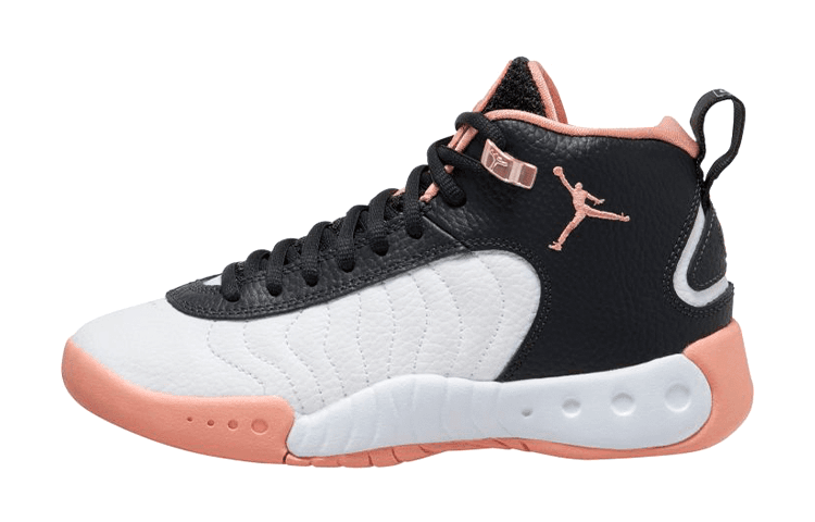 Jordan Jumpman Pro Cushioning Anti-Slip And Wear-Resistant Mid-Top Children's Basketball Shoes White Black Teenagers 6