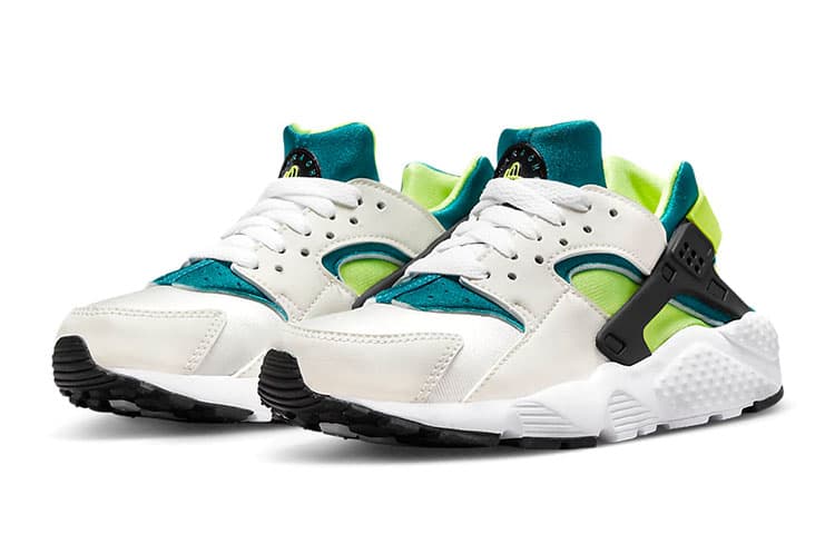 Nike Air Huarache Run White Volt Bright Spruce GS 6