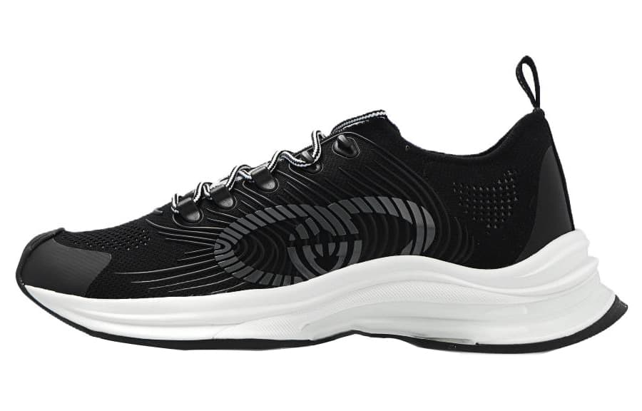 GUCCI RUN Low-Top Casual Shoes Men's Black White