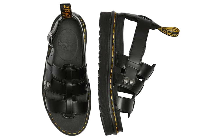 Dr.Martens Terry Leather Black Sandals 5