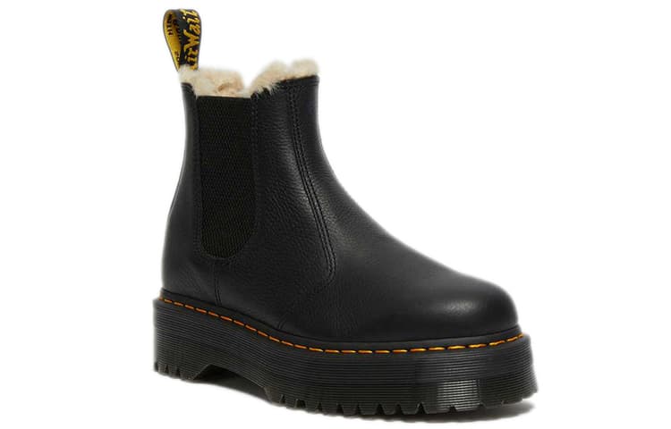 Dr.Martens 2976 Faux Fur Lined Platform Chelsea Boots 'Black' Women's 6