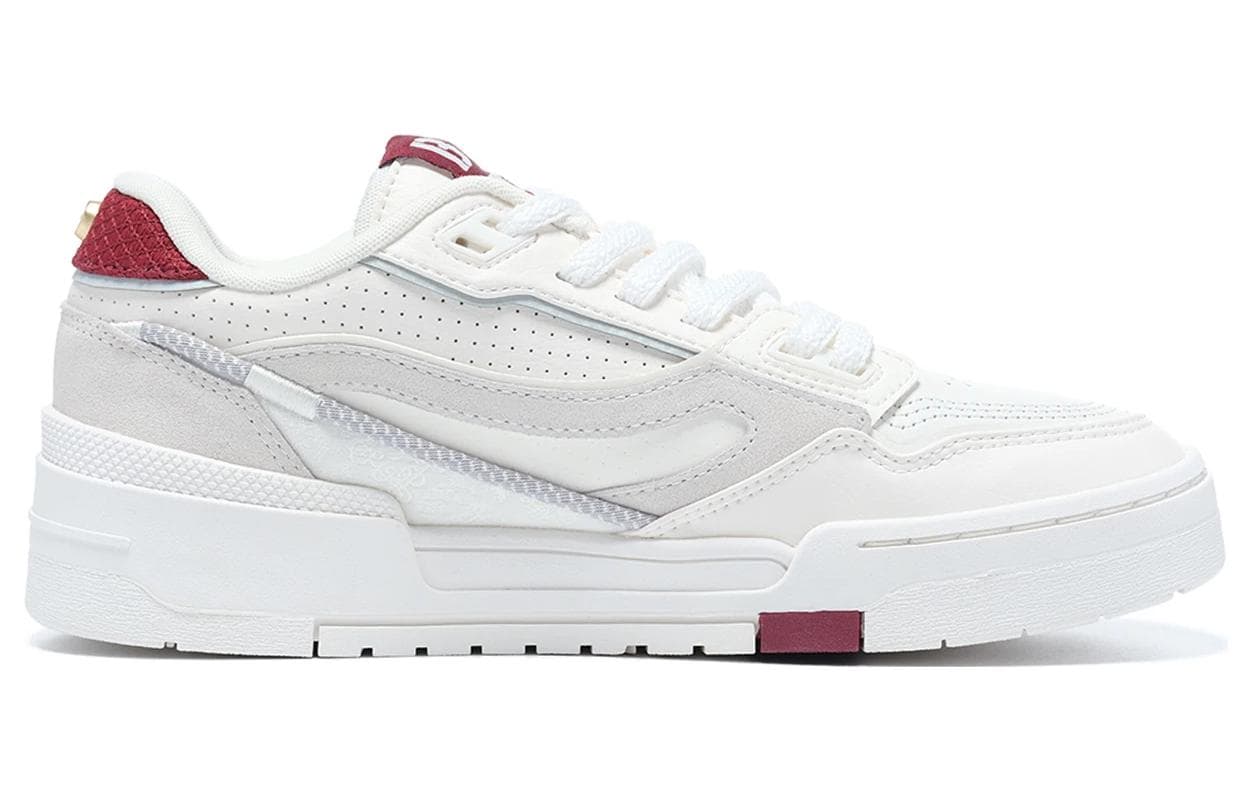 LINING 001 BTC Skateboard Shoes Women's Low-Top White Gray 4