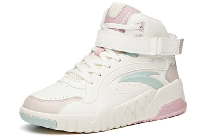 Anta Durable Breathable High-Top Skateboard Shoes Women's Lotus Gray White 6