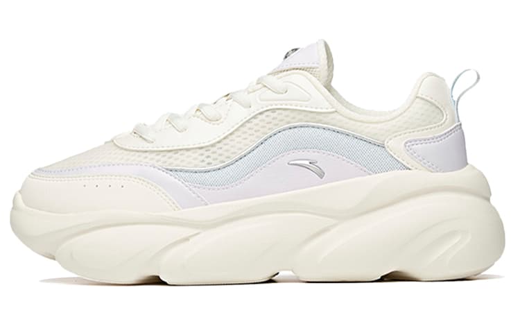 Anta Claw Cushioning Anti-Slip Wear-Resistant Breathability Low-Top Chunky Sneakers Women's White Purple Gray 2