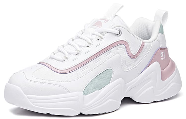 Anta Slip-Resistant Cushioning Wear-Resistant Low-Top Chunky Sneakers Women's Dusty Purple White 4