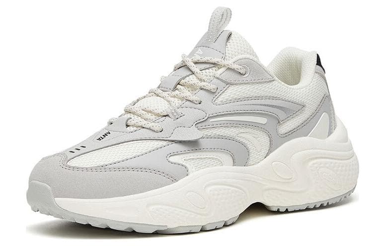 Anta C37 Series Anti-Slip Wear-Resistant Low-Top Sports Casual Shoes Women's White Gray Black 3
