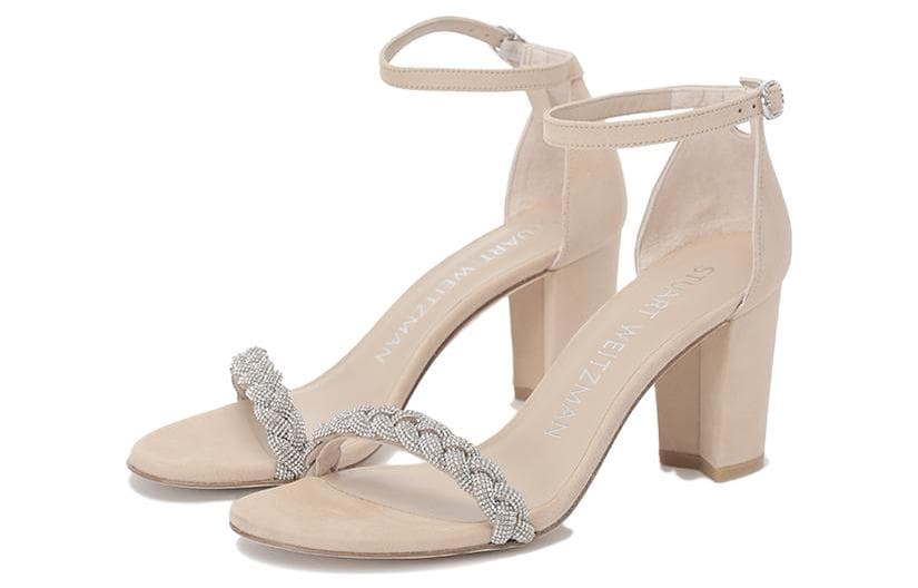 stuart weitzman Nudistcurve 80mm Embellished Sandals 6