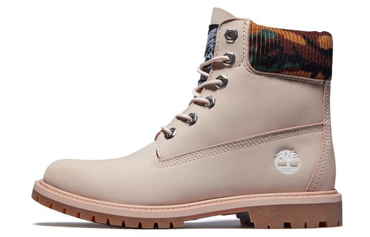 Timberland Heritage 6 Inch Waterproof Boots 'Pale Pink Nubuck With Camo' Women's