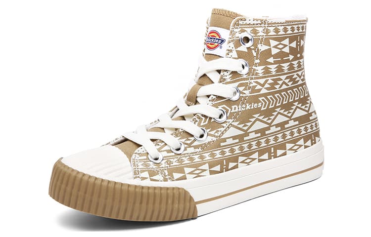 Dickies Anti-Slip Wear-Resistant High-Top Canvas Shoes Women's Khaki 3
