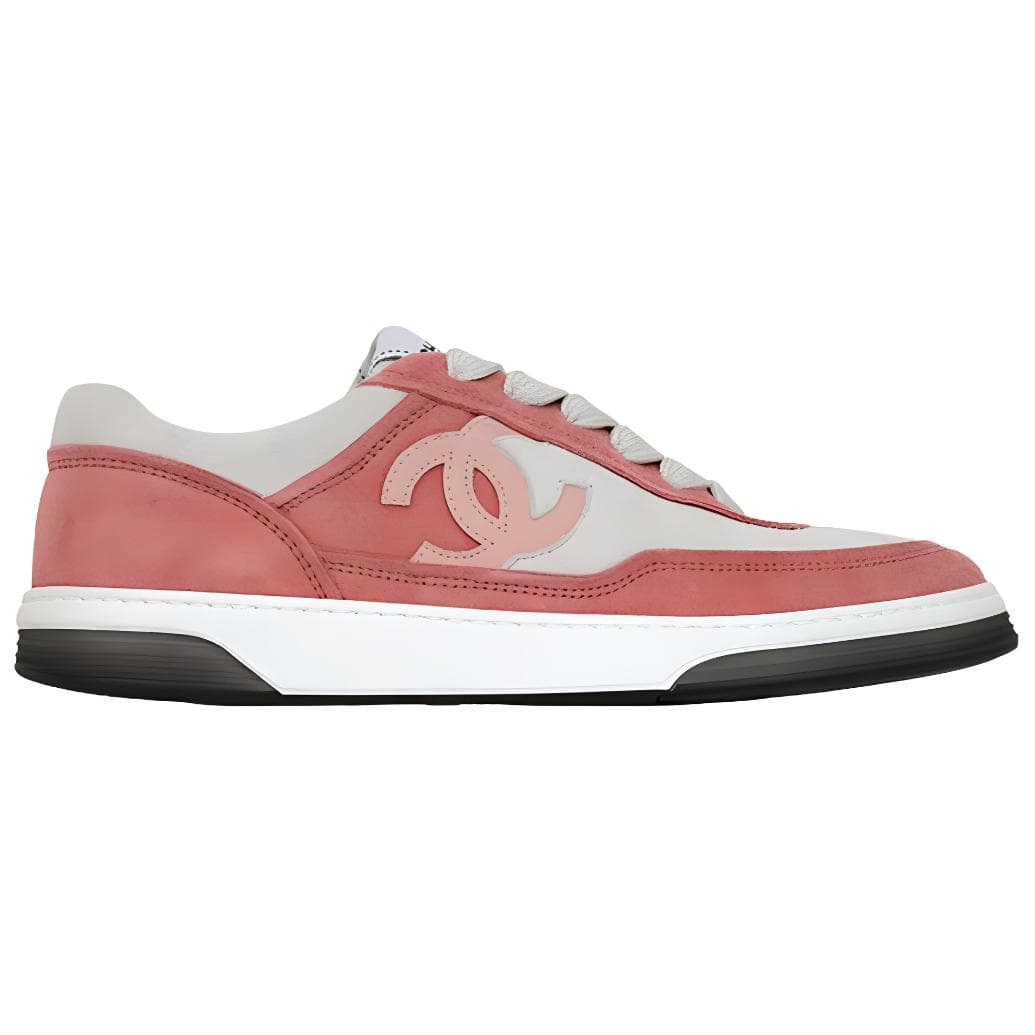 CHANEL Low Top Stylish Skateboarding Shoes Women's Pink White 3