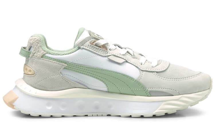 PUMA Wild Rider Prm White Grey Green Women's 3