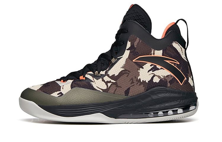 Anta Shield Of God Anti-Slip Wear-Resistant High-Top Vintage Basketball Shoes Men's Green Black Orange 2