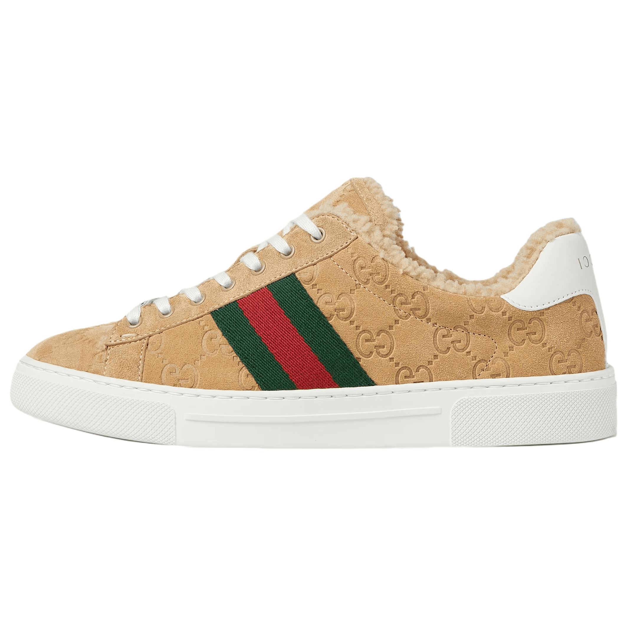 GUCCI ACE Low Top Skateboard Shoes 4.5cm Women's Beige