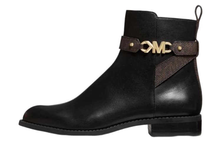 MICHAEL KORS Farrah Leather Zipper Ankle Boots Women's Black 2