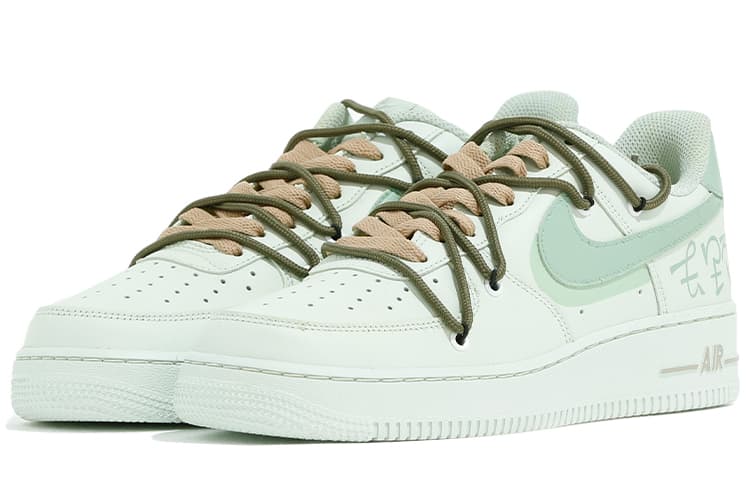 Nike Air Force 1 Low Anti-Slip Wear-Resistant Low-Top Skateboard Shoes Men's Green Brown 6