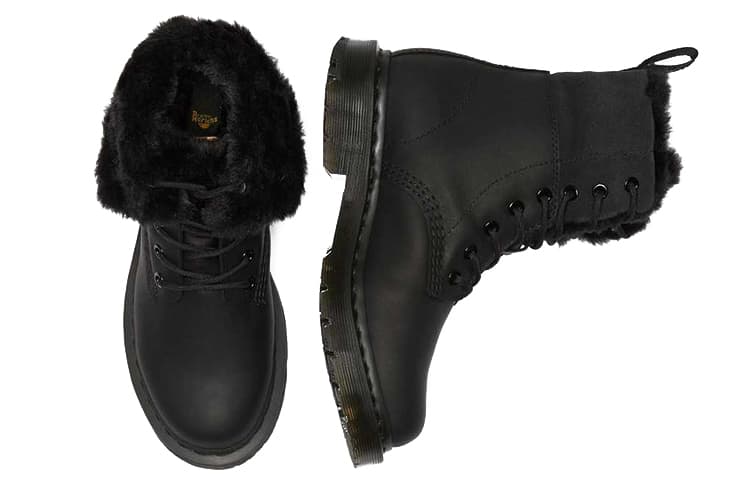 Dr.Martens 1460 Kolbert Wintergrip Faux Fur Lined Boots 'Black' Women's 6