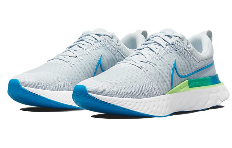 Nike React Infinity Run Flyknit 2 Pure Platinum Emerald Laser Blue 6