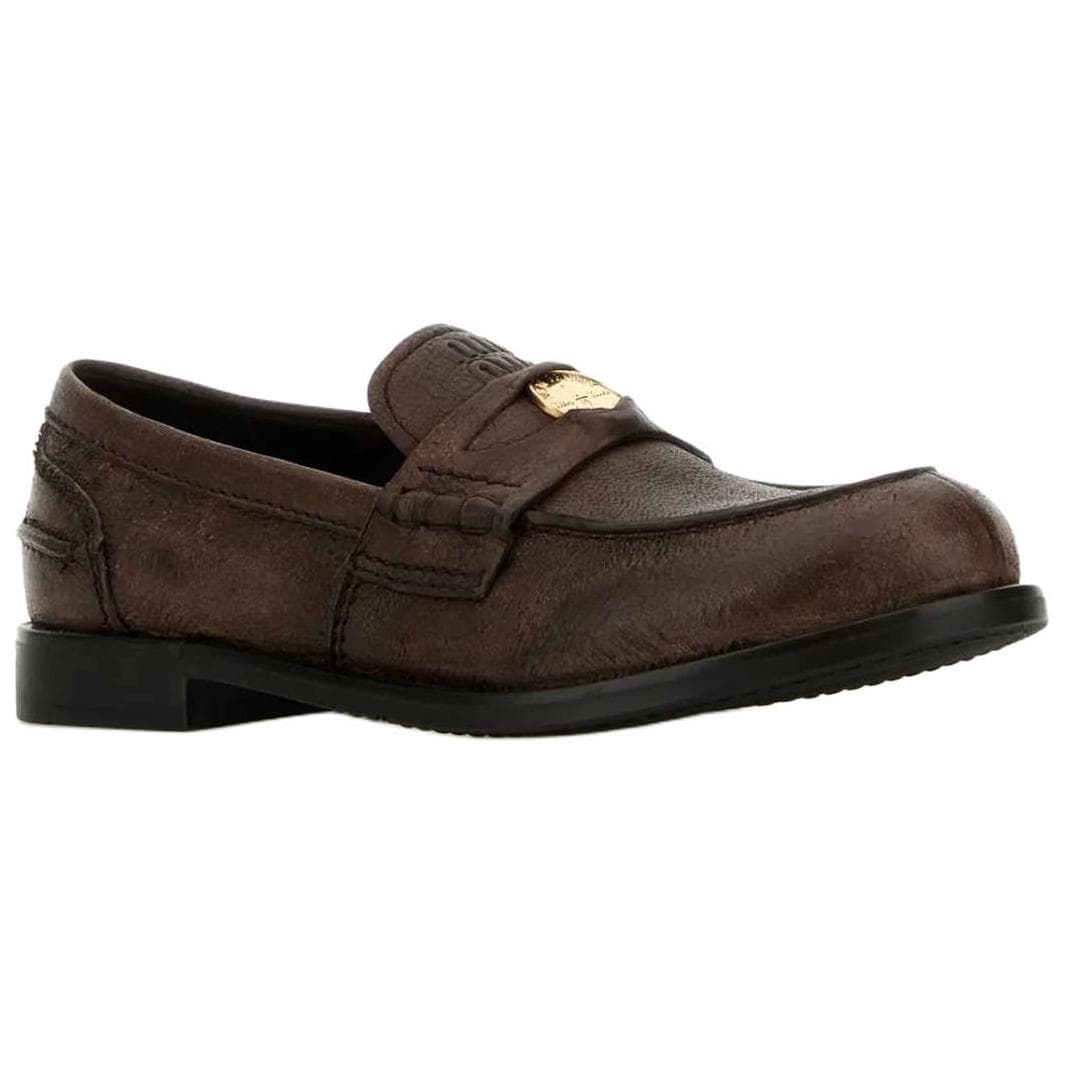 MIU MIU Penny Loafers Women's Brown 5
