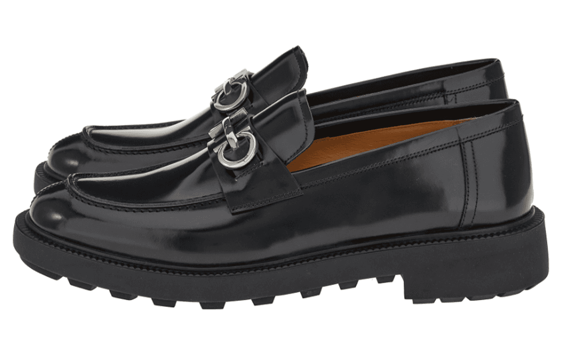 FERRAGAMO Gancini-plaque Leather Loafers 3