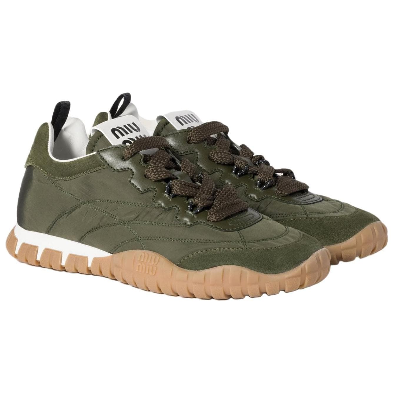 MIU MIU Low-Top Casual Shoes Women's Army Green 3