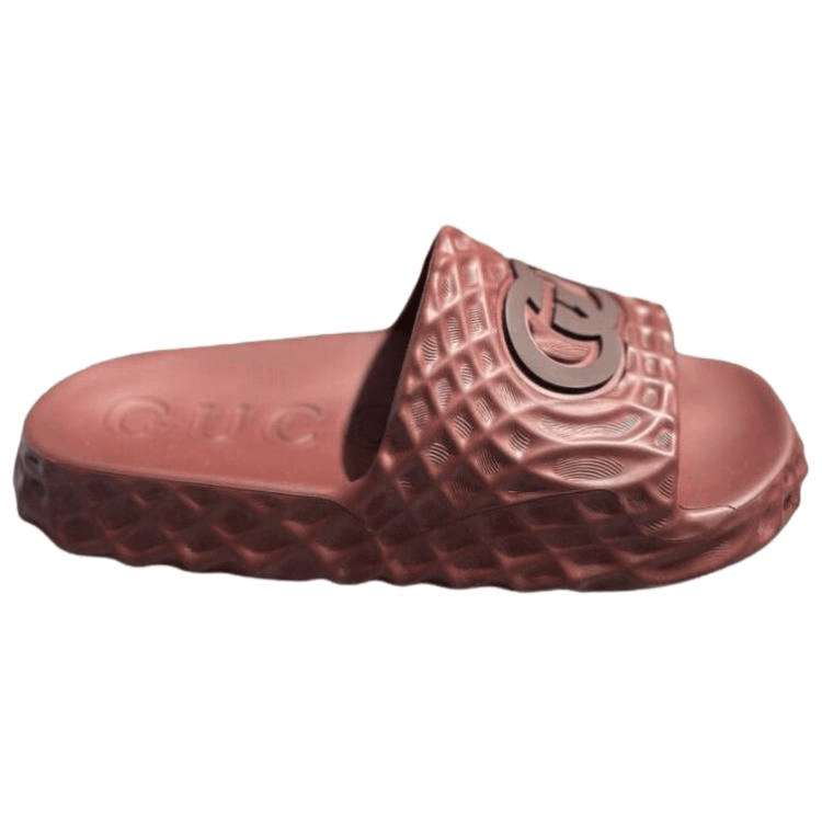 GUCCI Interlocking GG Rubber Slide Sandals Men's Red 4