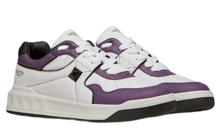 Valentino One Stud Low-Top White Purple Black 6