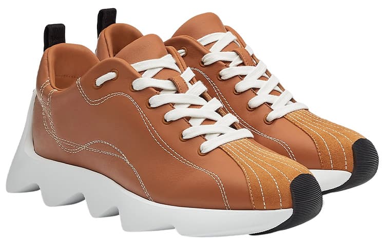 HERMES Casual Shoes Women's Low-Top Brown 4
