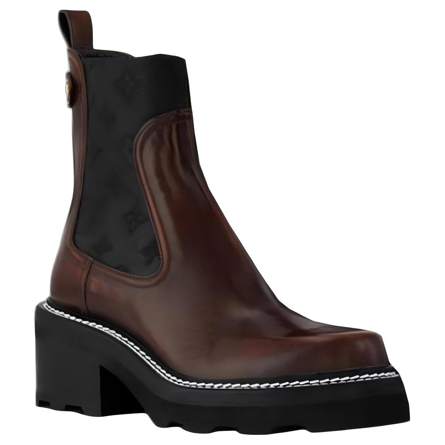 LOUIS VUITTON Beaubourg Short Chelsea Boots 4cm Women's Brown 3