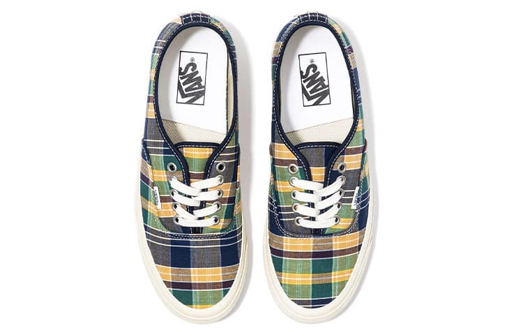 Vans Style 44 Low Tops Casual Skateboarding Shoes Unisex Yellow Green Blue Plaid 'Yellow Green Blue' 5