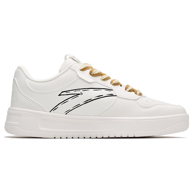 Anta Life Collection Slip-Resistant Cushioning Low-Top Skateboard Shoes Men's White 3
