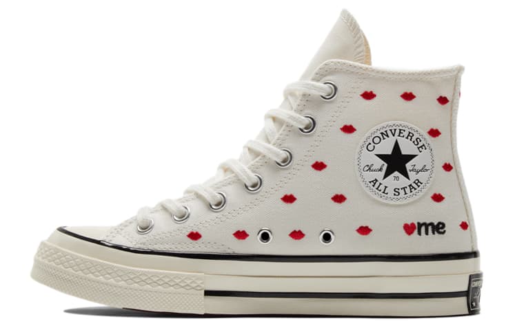 Converse Chuck Taylor All Star 70 Hi Embroidered Lips Vintage White